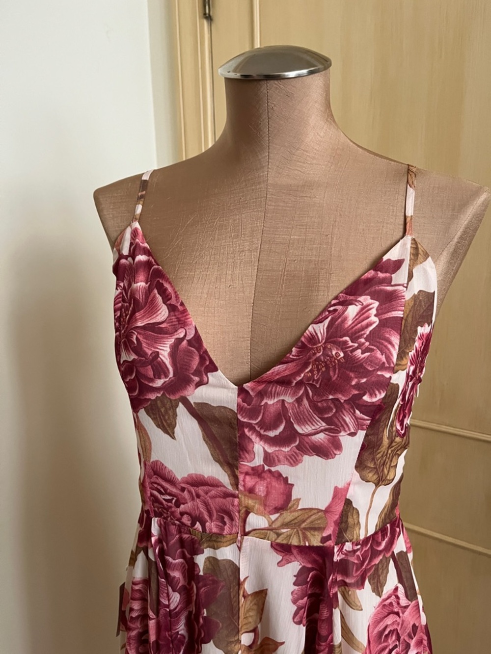 MIA JOY NWT Athena Wedding Guest Party Bougainvillea Floral Rose/Cream Maxi L - Picture 5 of 16